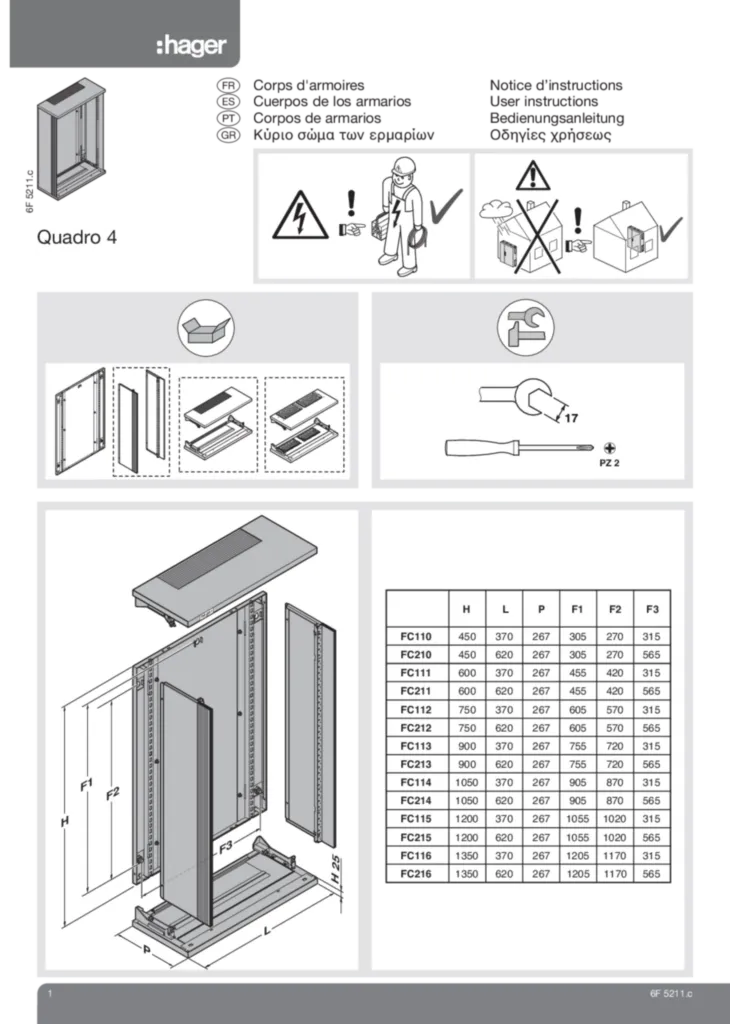 Immagine Manuale di istruzioni fr-FR, es-ES, pt-PT, el-GR 2023-11-09 | Hager Italia